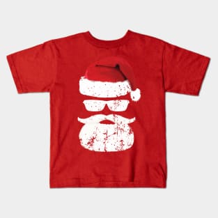 Funny Santa Claus Face Sunglasses with Hat Beard Christmas Kids T-Shirt